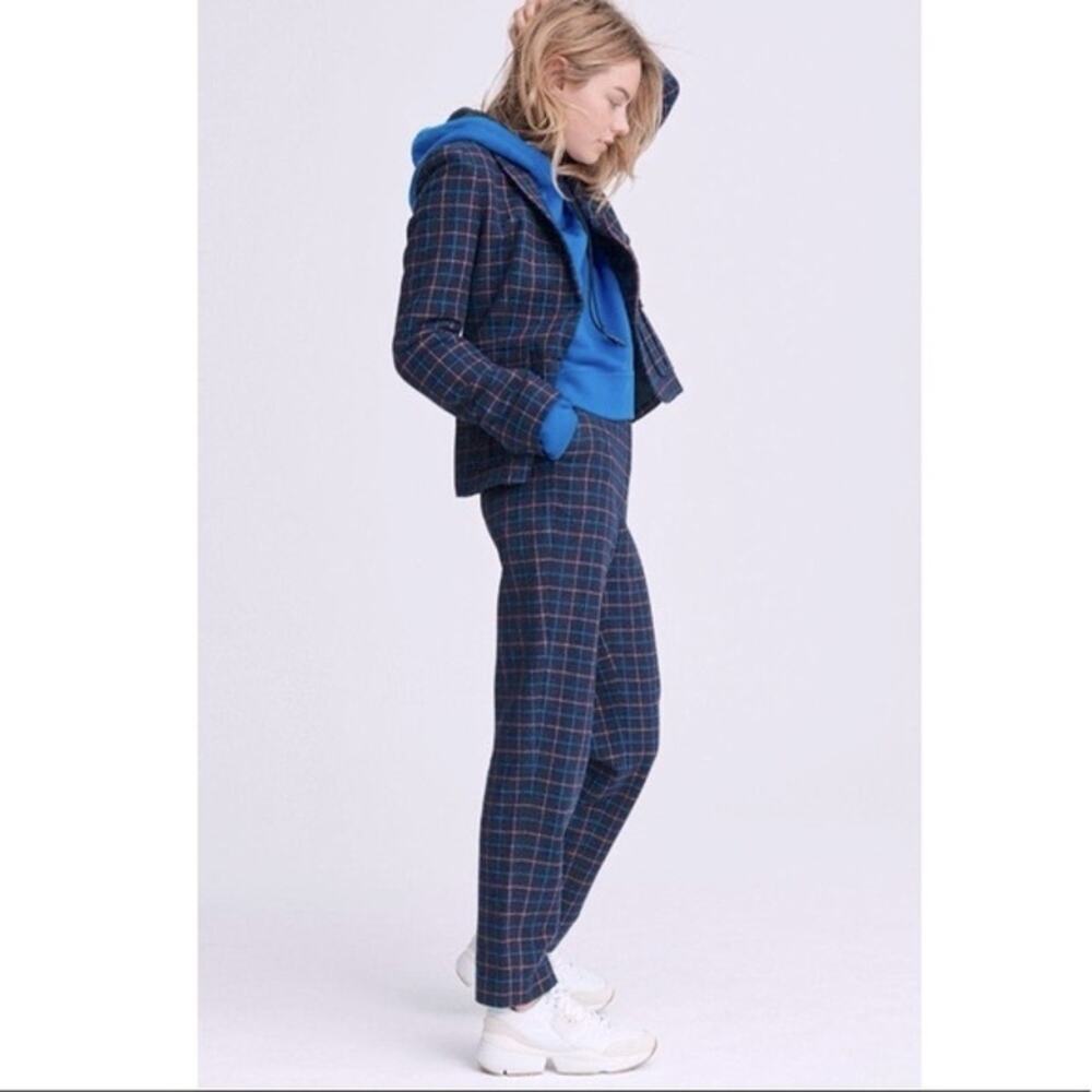 Rag & Bone Blue Plaid Poppy High Waisted Pant‎ Stretch USA Made Women's 0